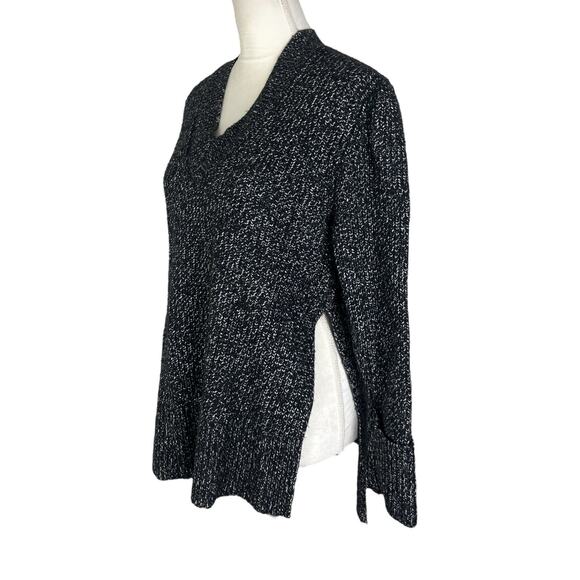 Athleta Shasta V-Neck Marled Wool Blend Pullover Sweater Side Slit Size XS - Picture 6 of 8